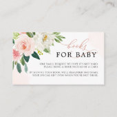 赤面ピンクフラワーズブックベビーエンクロージャカード エンクロージャーカード (正面)