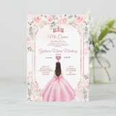 赤面ピンクフラワーズ&バラ金ゴールドクラウンミカンス 招待状 (スタンド正面)