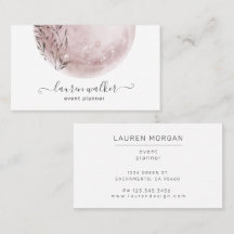 赤面ピンクフルムーンエレガント名刺