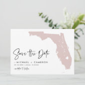 赤面ピンクフロリダのマップモダンミニマリストスクリプト セーブザデート (スタンド正面)