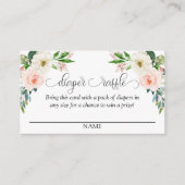 赤面ピンクフローラおむつラッフルスクリプト文字 エンクロージャーカード (正面)