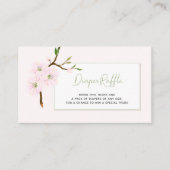 赤面ピンクフローラおむつラッフルチケットベビーシャワー エンクロージャーカード (正面)