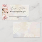 赤面ピンクフローラおむつラッフルチケット エンクロージャーカード (正面/裏面)