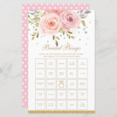 赤面ピンクフローラおもしろいブライダルシャワービンゴゲーム (正面/裏面)
