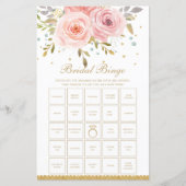 赤面ピンクフローラおもしろいブライダルシャワービンゴゲーム (正面)