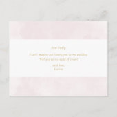 赤面ピンクフローラがメイド・オブ・オーナー（花嫁付き添い人） インビテーションポストカード (裏面)