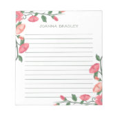 赤面ピンクフローラつる植物 – 並び ノートパッド (正面)