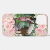赤面ピンクフローラとグリッターペット馬の写真 Case-Mate iPhoneケース (裏面 (横))