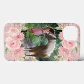 赤面ピンクフローラとグリッターペット馬の写真 Case-Mate iPhoneケース (裏面 (横))