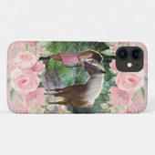 赤面ピンクフローラとグリッターペット馬の写真 Case-Mate iPhoneケース (裏面(横))