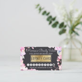赤面ピンクフローラとブラックロイヤリティ割引パンチ ロイヤリティカード (スタンド正面)