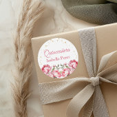 赤面ピンクフローラと金ゴールドグリッターキンセアニェラ ラウンドシール