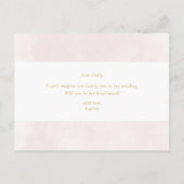 赤面ピンクフローラは私の花嫁になる インビテーションポストカード (裏面)