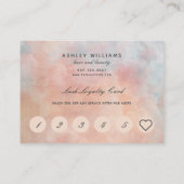 赤面ピンクフローラまつ毛サロンロイヤリティカード 名刺 (裏面)