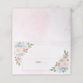 赤面ピンクフローラアジサイの水の色結婚の プレイスカード (外部開封)