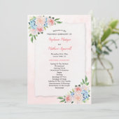 赤面ピンクフローラアジサイの水の色結婚の プログラム (スタンド正面)