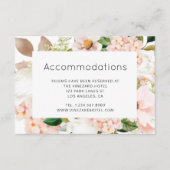 赤面ピンクフローラアジサイ結婚ズアコモデーション エンクロージャーカード (正面)