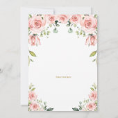 赤面ピンクフローラアスウィートワンファースト誕生日 招待状 (裏面)