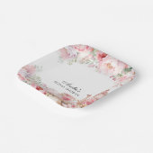 赤面ピンクフローラアフタヌーンティーシャワー ペーパープレート (傾斜あり)