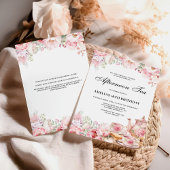 赤面ピンクフローラアフタヌーンティーバースデーパーティー 招待状