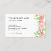 赤面ピンクフローラアンティーク実在鍵不動産業者 名刺 (裏面)