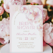 赤面ピンクフローラアーチブライダルシャワー招待 招待状