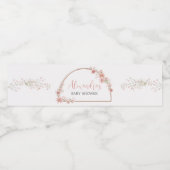 赤面ピンクフローラアーチベビーシャワー ペットボトルラベル (シングルラベル)