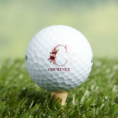 赤面ピンクフローライニシャルCモノグラム ゴルフボール (インサイチュ 木)