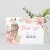 赤面ピンクフローライースターバニー サンキューカード (スタンド正面)