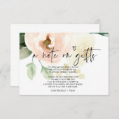 赤面ピンクフローラウェ結婚ルズのギフトカードのメモ エンクロージャーカード (正面/裏面)