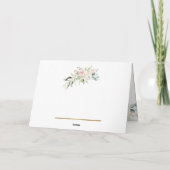 赤面ピンクフローラウォーターカラーロマンチック結婚ズ サンキューカード (裏面)