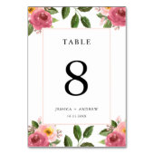 赤面ピンクフローラウォーター結婚カラー テーブルナンバー (裏面)