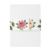 赤面ピンクフローラウォーター結婚カラー 招待状ベリーバンド (裏面例)