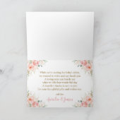 赤面ピンクフローラウッドランド動物折り畳みテント サンキューカード (内部)