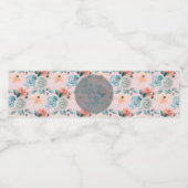 赤面ピンクフローラエレガントな結婚書道 ペットボトルラベル (シングルラベル)