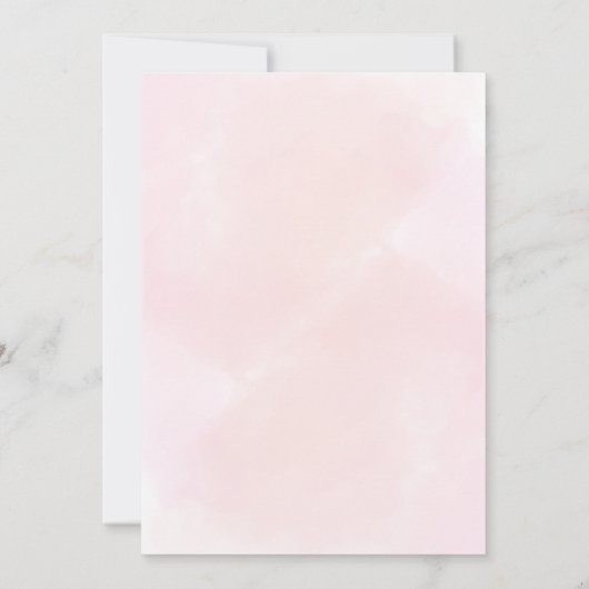 赤面ピンクフローラエレガントウェディング招待状 招待状 (裏面)