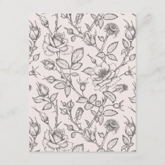 赤面ピンクフローラエレガントウエディング披露宴 エンクロージャーカード (裏面)