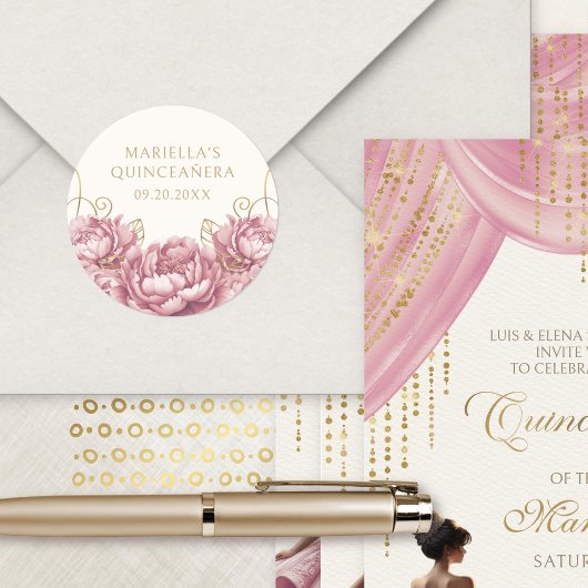 赤面ピンクフローラエレガントキンセアニェラ ラウンドシール