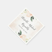 赤面ピンクフローラエレガントシャンパン庭園の結婚式 スタンダードカクテルナプキン (角)