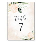 赤面ピンクフローラエレガントシャンパン庭園の結婚式 テーブルナンバー (正面)