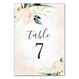 赤面ピンクフローラエレガントシャンパン庭園の結婚式 テーブルナンバー
