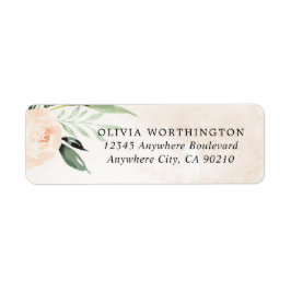 赤面ピンクフローラエレガントシャンパン庭園の結婚式 ラベル