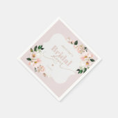 赤面ピンクフローラエレガントブライダルシャワー スタンダードカクテルナプキン (角)