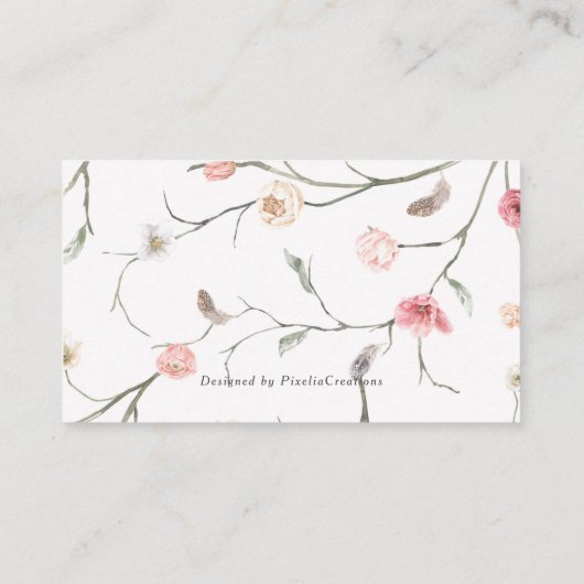 赤面ピンクフローラエレガントレシピ（花嫁用） エンクロージャーカード (裏面)