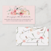 赤面ピンクフローラエレガントレシピ（花嫁用） エンクロージャーカード (正面/裏面)