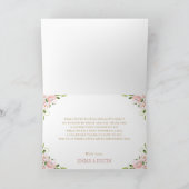 赤面ピンクフローラエレファントベビーシャワー誕生日 サンキューカード (内部)