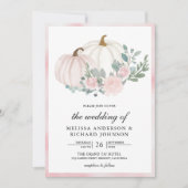 赤面ピンクフローラカボチャすべて結婚の 招待状 (正面)