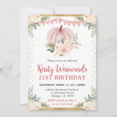 赤面ピンクフローラカボチャ秋21歳 招待状 (正面)
