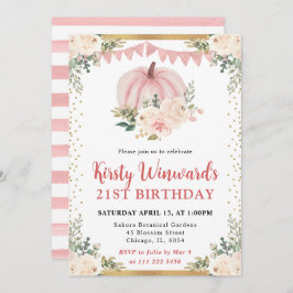 赤面ピンクフローラカボチャ秋21歳 招待状