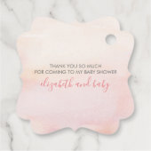 赤面ピンクフローラカボチャ赤ちゃんシャワーありがとう フェイバータグ (裏面)